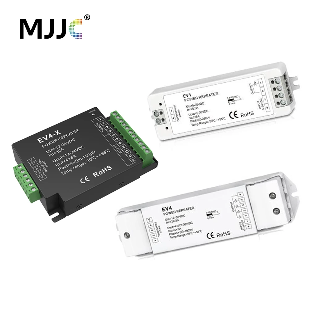 Усилитель мощности с ШИМ репитер EV1 EV4 RGB светодиодный RGBW 5 в 12 В 24 36 EV3 Ctronller