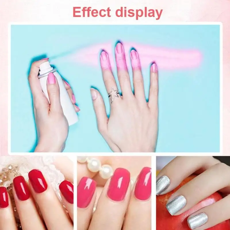 

2pcs/set 60mL Nail Polish Spray+ Base Coat Nontoxic Easy to Wash Fast Drying Nail Varnish 2019 new nail art decoration