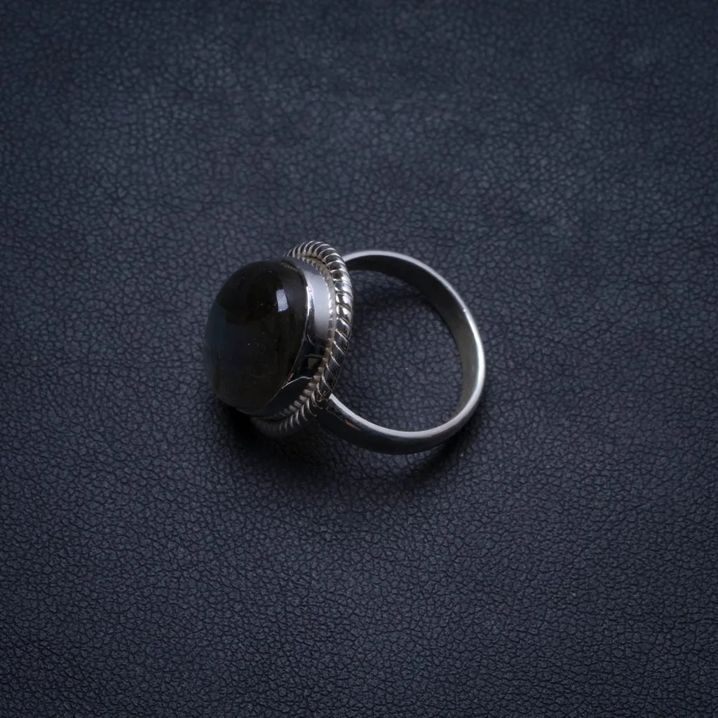 

Natural Blue Fire Labradorite Handmade Unique 925 Sterling Silver Ring, US size 5.5 X1861