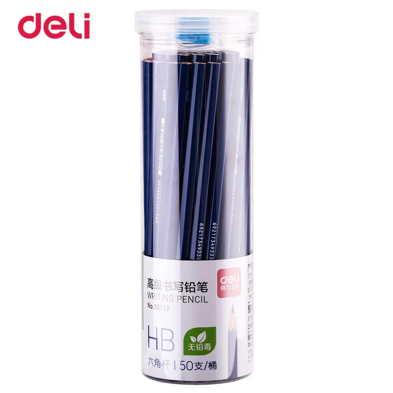 

Deli Pencil 50 pcs a pack Advanced Non-toxic HB Pencil drawing artist supplies Writing Pencil With Sharpener Kids Writing 40D581