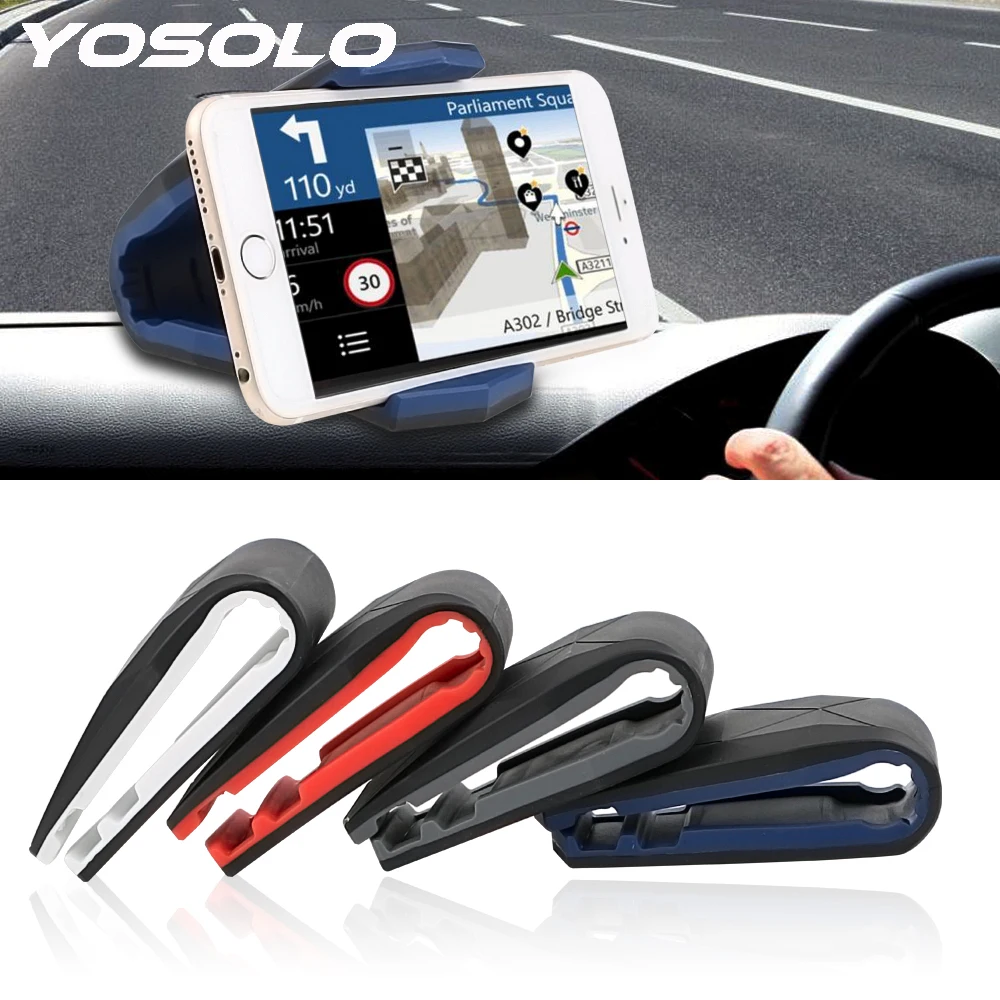 

YOSOLO Adjustable Phone Holder Stand Vehicle-mounted Mobile Scaffold Alligator Clip Universal Dashboard Mount Bracket