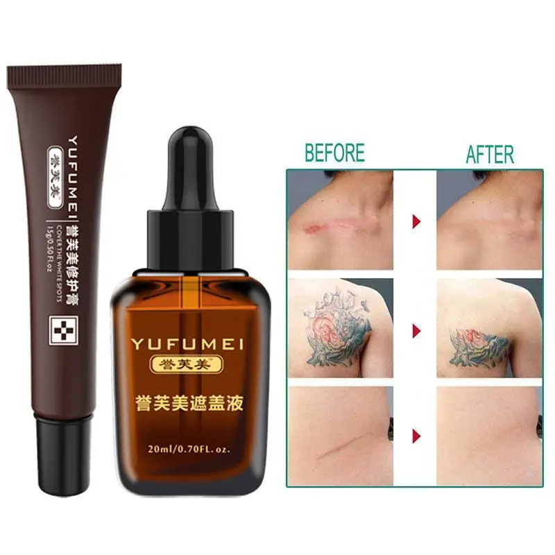 2pc Full Cover Liquid Care Cream Concealer Face Body Birthmark Dark ...