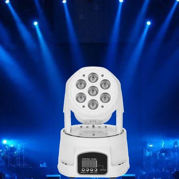 

Party Disco Light 7LED DMX512 105W RGBW 9/14 Channel Disco Lamp Mini Rotating Head Moving Stage Light Effect Lamp For Disco Show