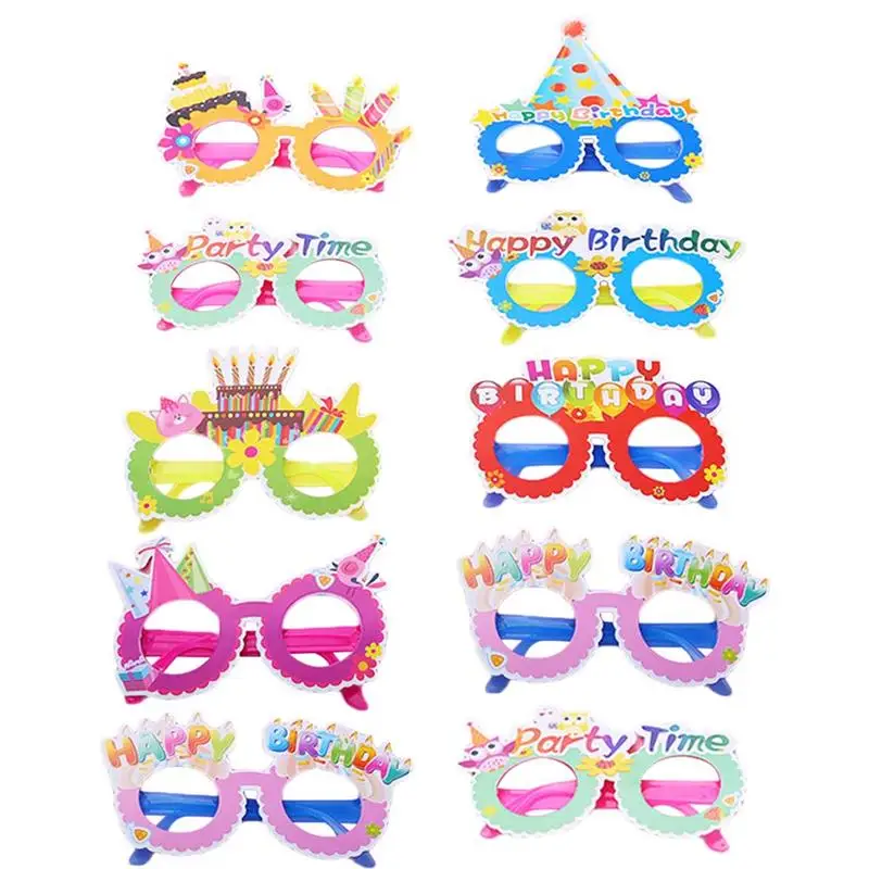 

10pcs Birthday Adorable Colorful Sunglasses Glasses Eyeglasses Party Decorations Favors for Children Girls Kids Boys