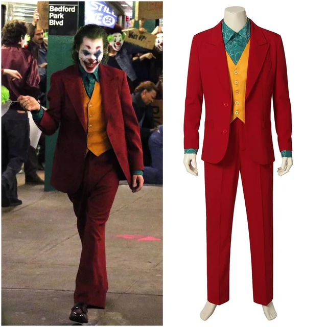 Joker Arthur Fleck Joaquin Phoenix Cosplay Costume Red Suit Halloween ...