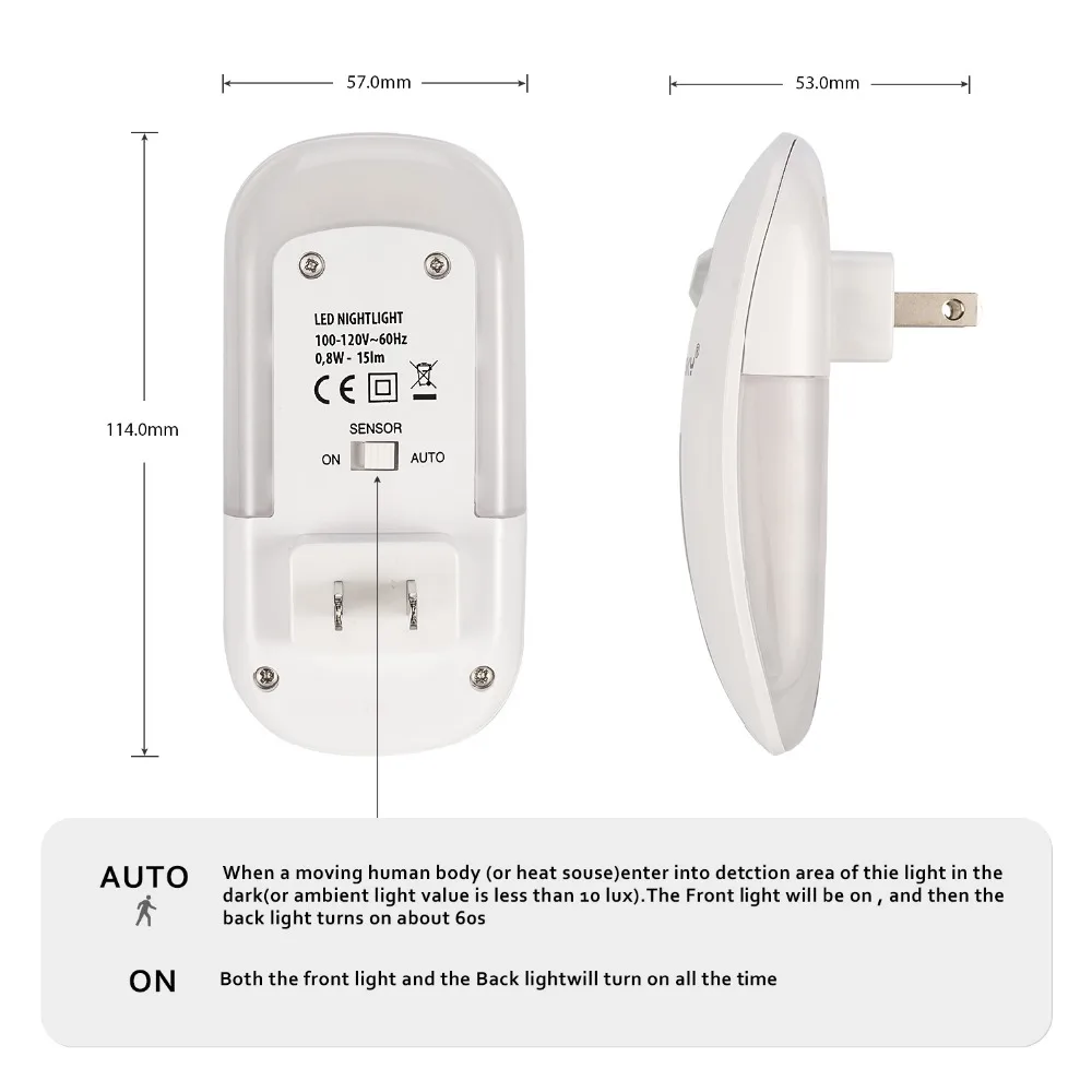  Original Sensky motion LED Night Light Infrared Remote Control Body Smart Home Night Lamp 2pcs/pack - 32974961879