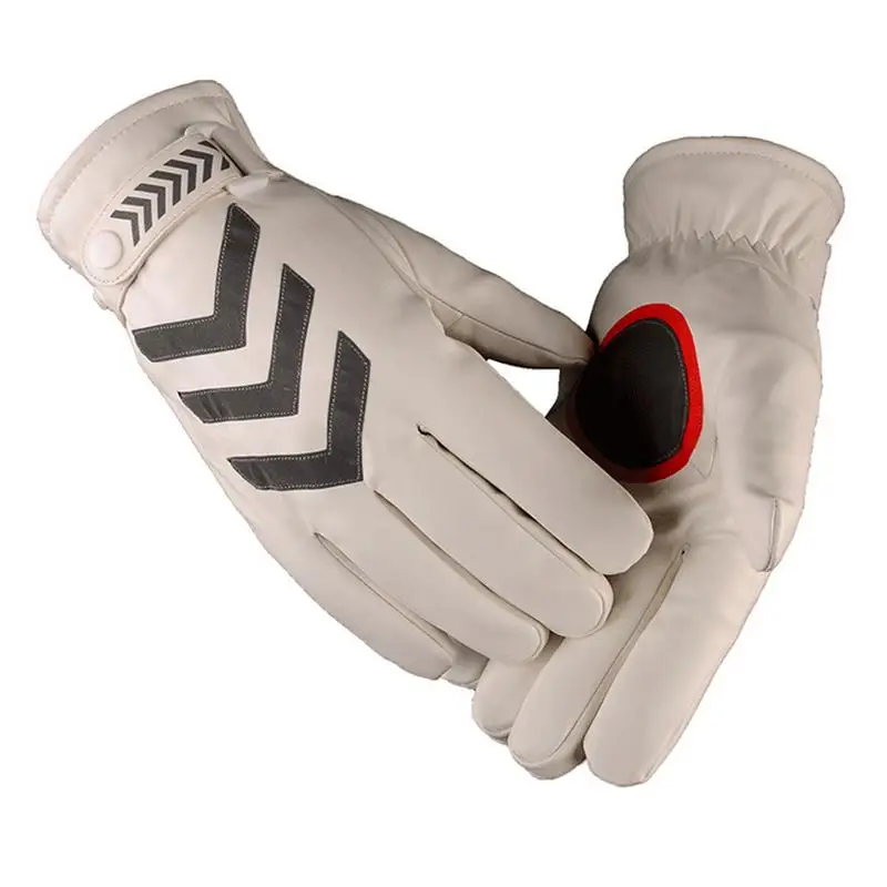 

Hot Simulation Leather Traffic Command Winter Warm Plus Velvet Thickening Cycling Outdoor Reflective Gloves Gloves