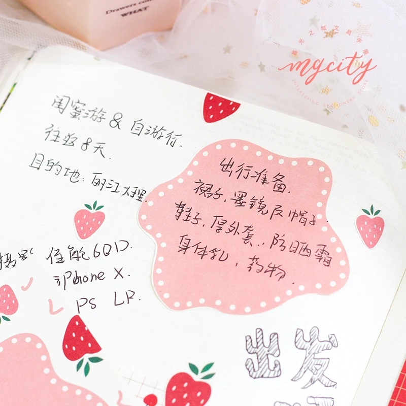 SIXONE сладкие фрукты блокнот Декор Kawaii клубника вишня корейский Note бумага