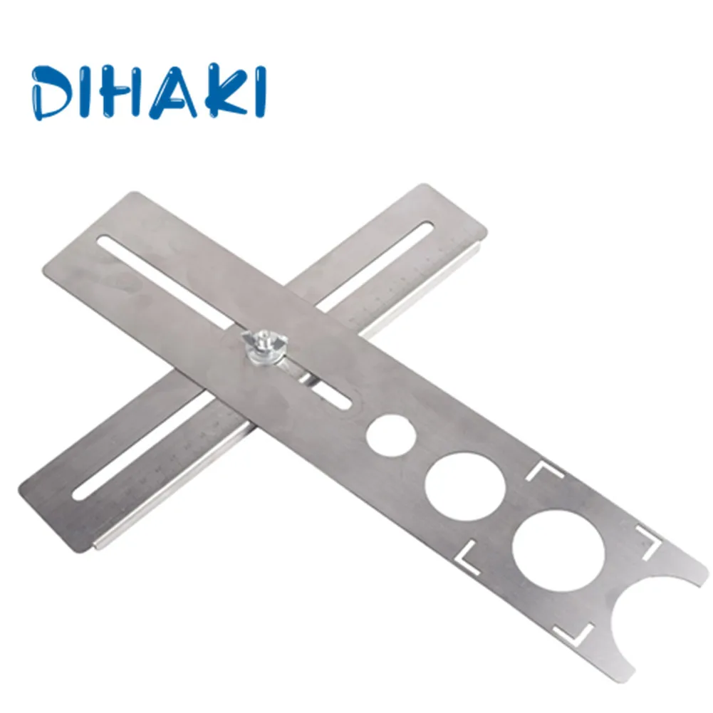 

Stainless Steel Tile Hole Locator Protractor Tile Glass Drill Bit Ceramic Hole Saw Guide Locator 360 Degree Punching Tool