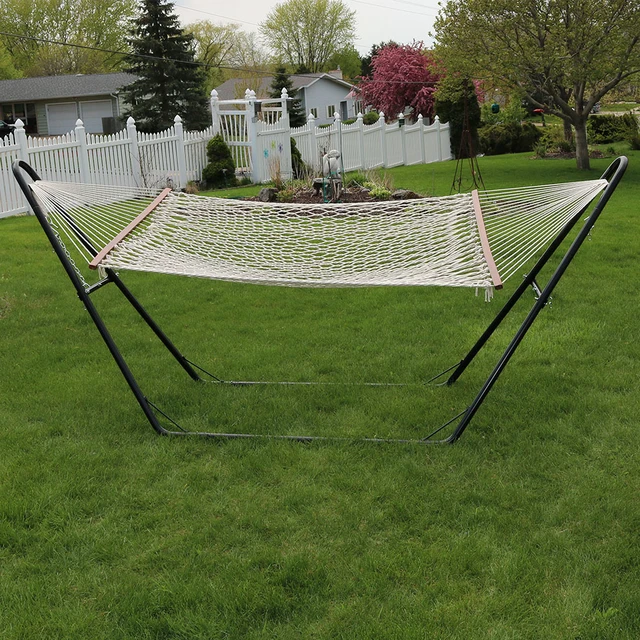Sunnydaze Cotton Double Wide 2 Person Rope Hammock With Spreader Sunnydaze Cotton Double Wide 2 Person Rope Hammock With Spreader Barulti Use