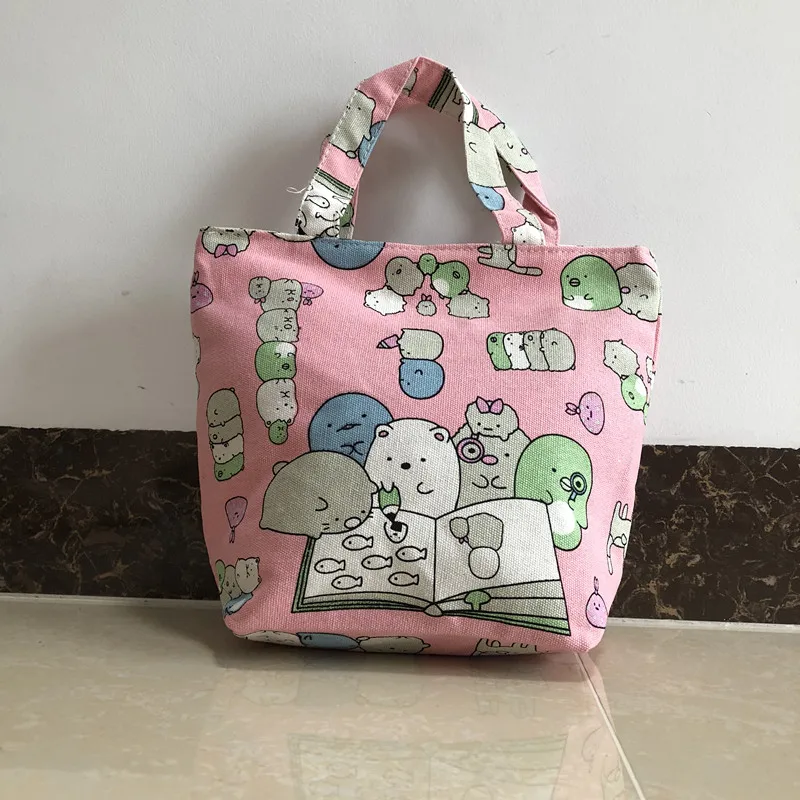IVYYE 1 шт. розовый Sumikko gurashi модные переносные холщовые сумки для обеда мультяшная