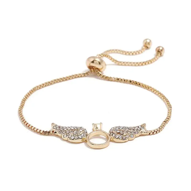 

Crystal Angel Wings Bracelet Fashion Chain Bracelet Ladies Jewelry Gifts pulseira feminina
