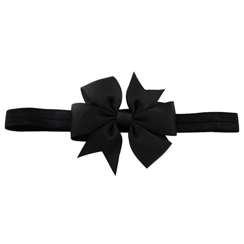 

1 Piece Baby Girls Hair Bow Tie Ribbon Decor Hairband Headband (Black)