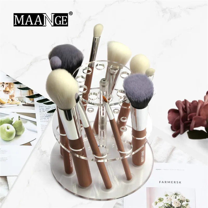 

Quality Double-layer Cosmetics Shelves 20 Hole Square Makeup Brush Holder Drying Rack Organizer Cosmetic Shelf Tool Makeup Tools