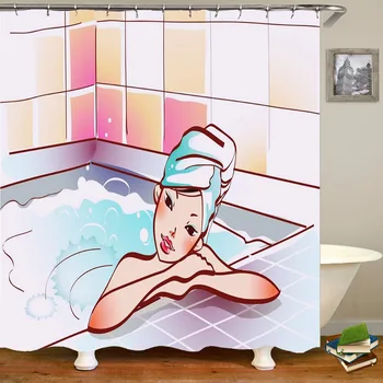 

Naked Woman Moon Naked Woman Aestheticism Series 3d Number Printing Defence Water Bath Curtain