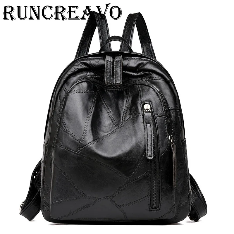 

2018 Rucksack Women Bagpack Sac A Dos Femme Travel Laptop Genuine Leather Backpack Back Bag School Backpack Bag For Teenage Girl