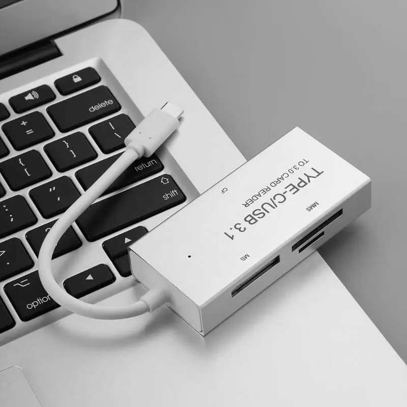 Card Reader Aluminum Alloy USB 3.1 Type-C to SD/CF/MS/TF Smart Memory Card Reader Laptop Accessories for Macbook