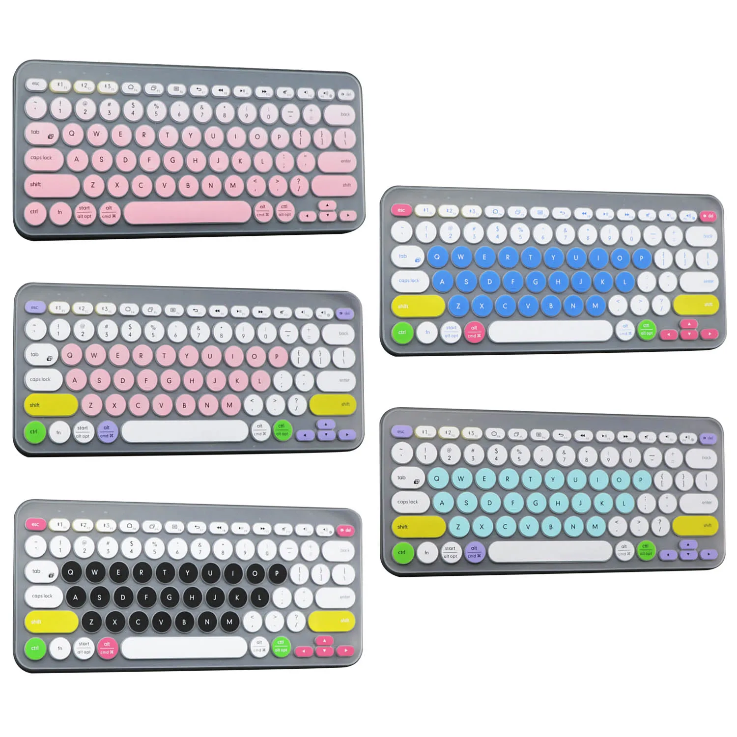 

Besegad Fashion Colorful Laptop Silicone Keyboard Cover Skin Sticker Protector for Logitech K380 Bluetooth Keyboard