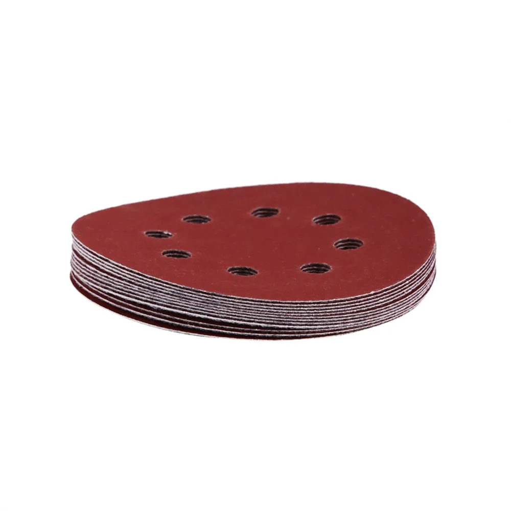 10 шт./лот 1000# зернистость красная шлифовальная полировка дисков 125 мм круглый шлифовальный Полировальный Инструмент форма 8 отверстий бумага для песка высокое качество