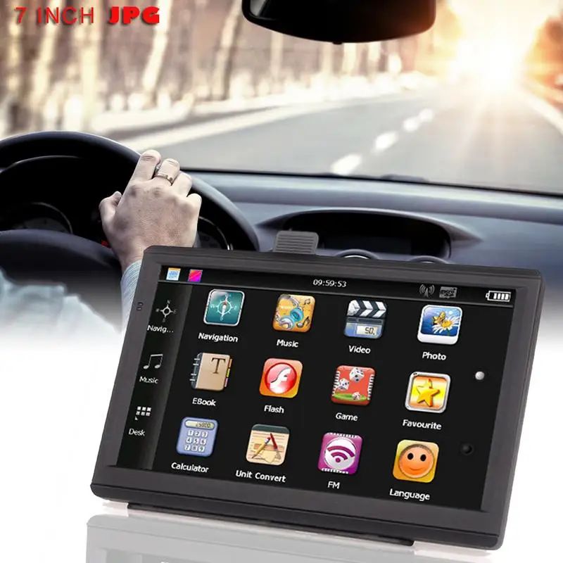 

7 Inch Car Truck GPS Navigation 256M RAM 8GB Support Russia EU Norht South America Asia Africa AU NZ Middle East Maps