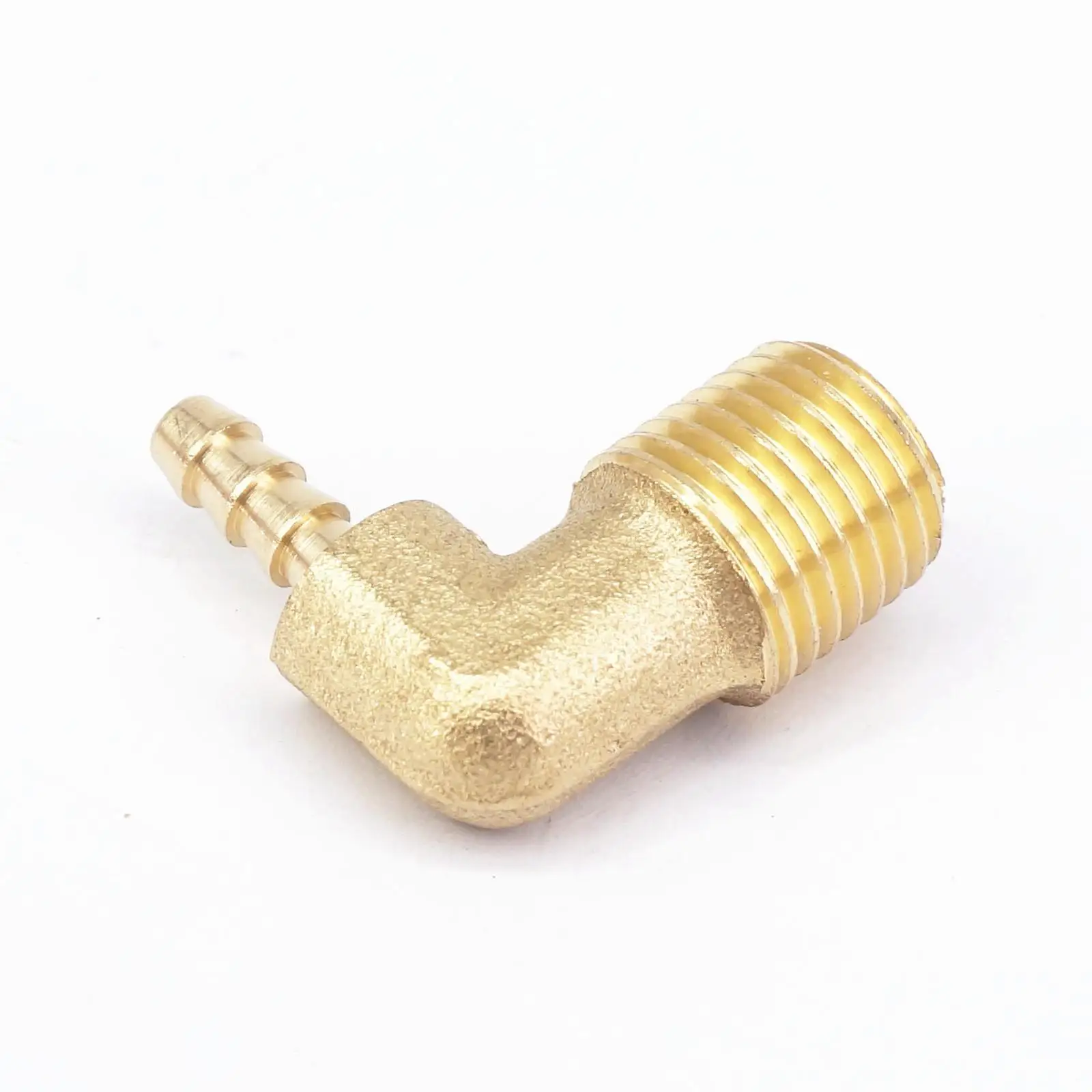 1/4" NPT Male x 3/16" Hose Barb Tail Elbow Brass Fuel Fitting Connector