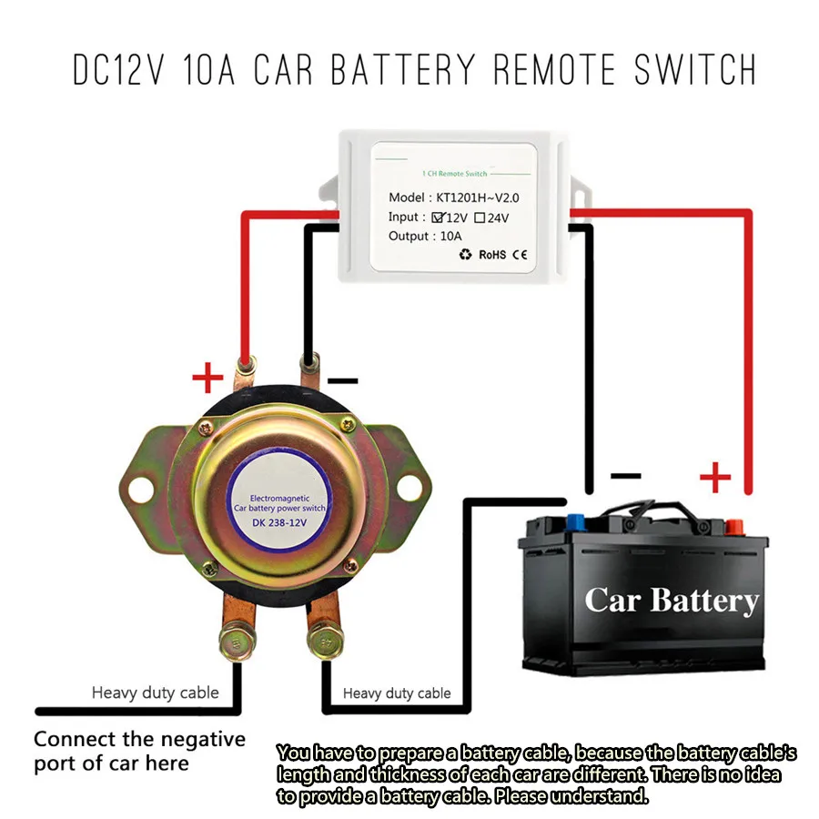 12 V автомобиль Батарея переключатель Беспроводной Управление отключения Реле Электромагнитная электромагнитный Мощность терминала