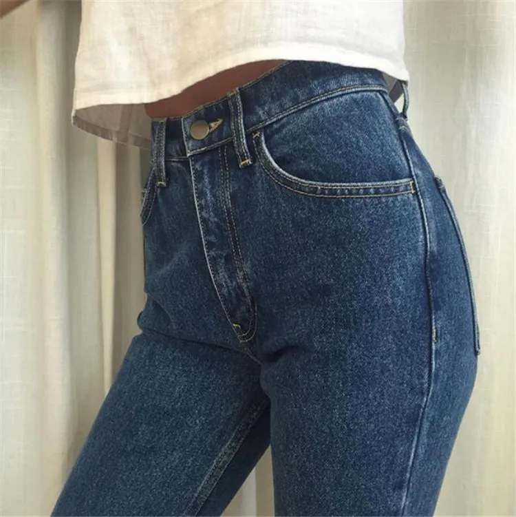 2019 Retro Women Pencil Denim Pants Fashion High Waist Jeans Woman Casual Vintage Boyfriend Jeans Casual Blue Straight Trousers 2019 Retro Women Pencil Denim Pants Fashion High Waist Jeans Woman Casual Vintage Boyfriend Jeans Casual Blue Straight Trousers