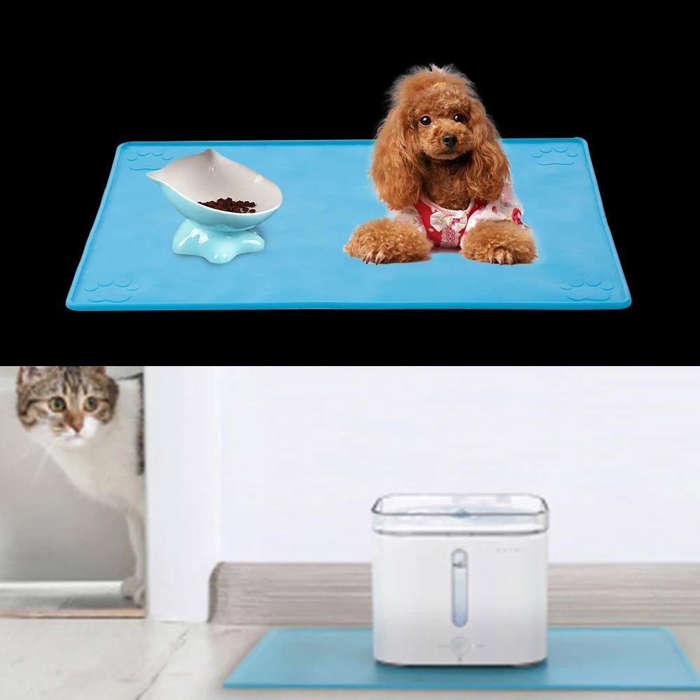 Pet Food environmentally silicone Dog Cat Bowl Mat Pet Food Tray Pet
