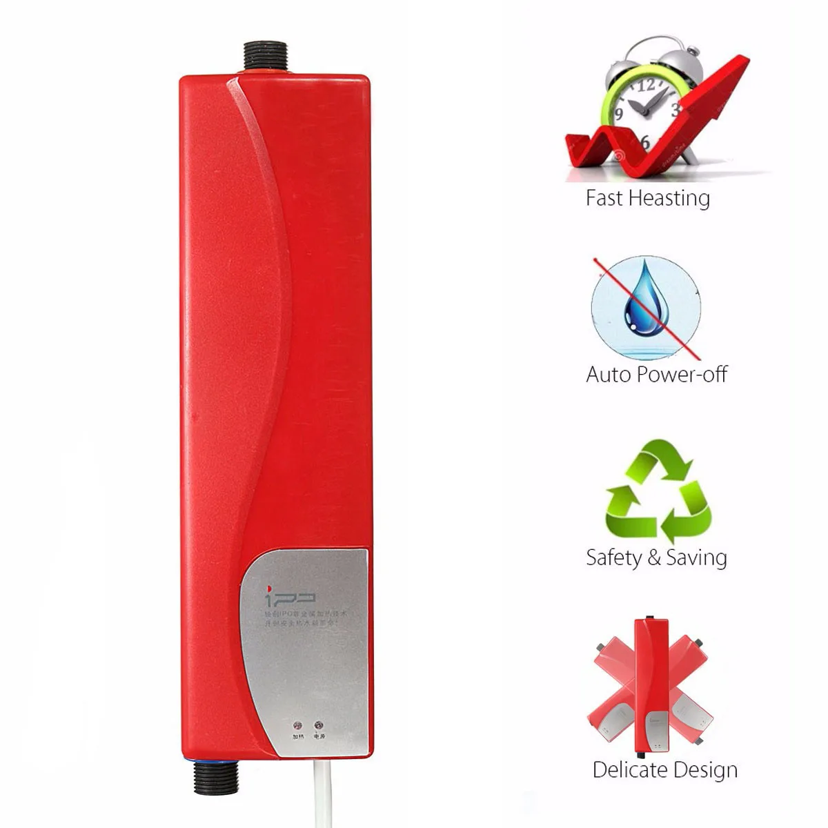 

Mini 220V 3000W Electric Water Heater EU Plug Instant Tankless Water Heater Indoor Shower Kitchen Bathroom Water Heating