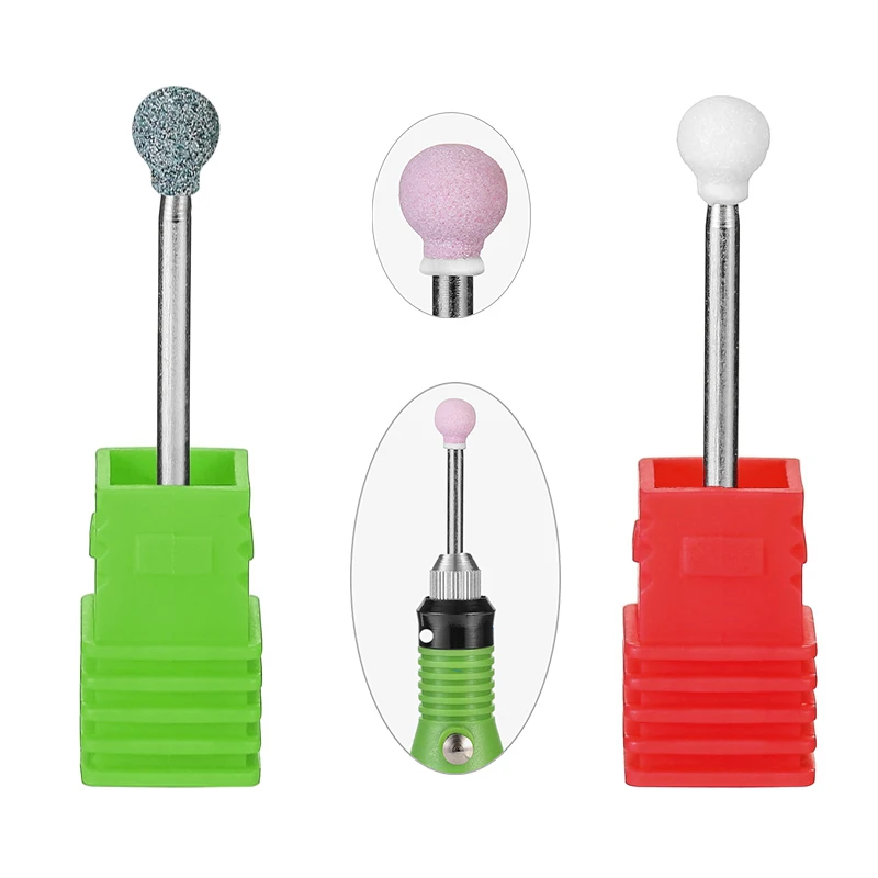 

2Pcs Ball Nail Drill Bits Stone Ceramic Milling Cutters For Manicure Electric Machine Rotary Burr Polishes Manicure Tools HF0005
