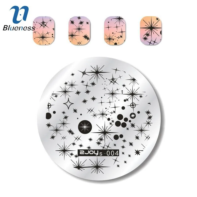 

Blueness 5.5cm Constellation Pattern Nails Stamp Templates Star Nail Art Decoration Circular Stamping Plates Image Stencils