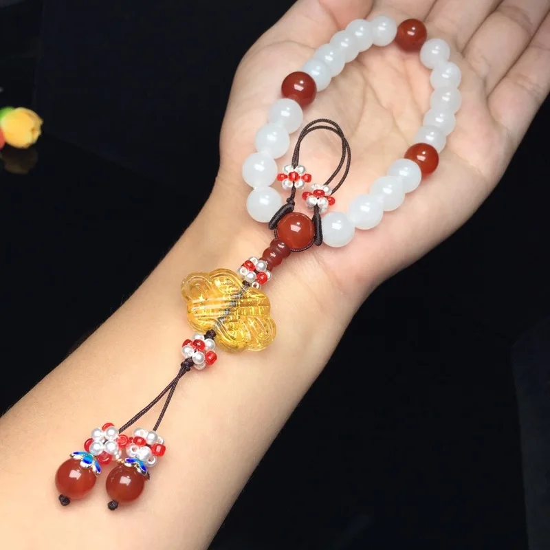 

2019 Pulseira Masculina Ya Xuan Delay Jubilee Strategy Was Rich In Same Bead Hand Bunch Of Hetian Natural Bracelets