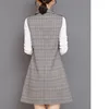 #0701 Spring Long Blazer Vest Women Office Slim Single Button Plaid Women Suit Vest Fashion Elegant Waistcoat Sleeveless Jacket ► Photo 3/6