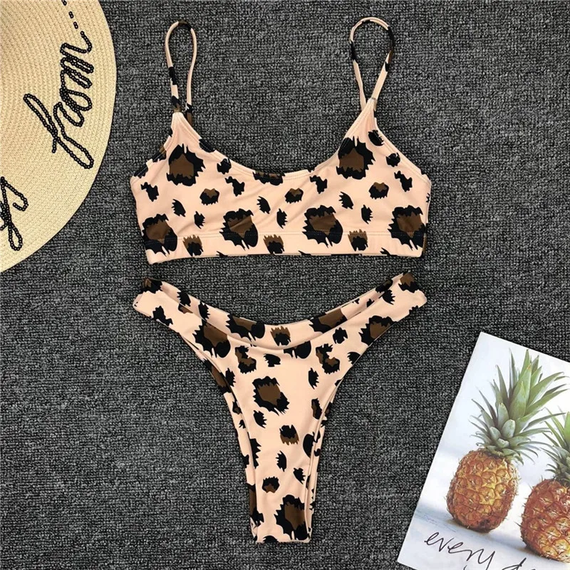 

Sexy Women Bikinis Set push up biquini 2019 mujer Women Leopard Print Bikini Set Padded Bra Swiming Beachwear Bathing Suits