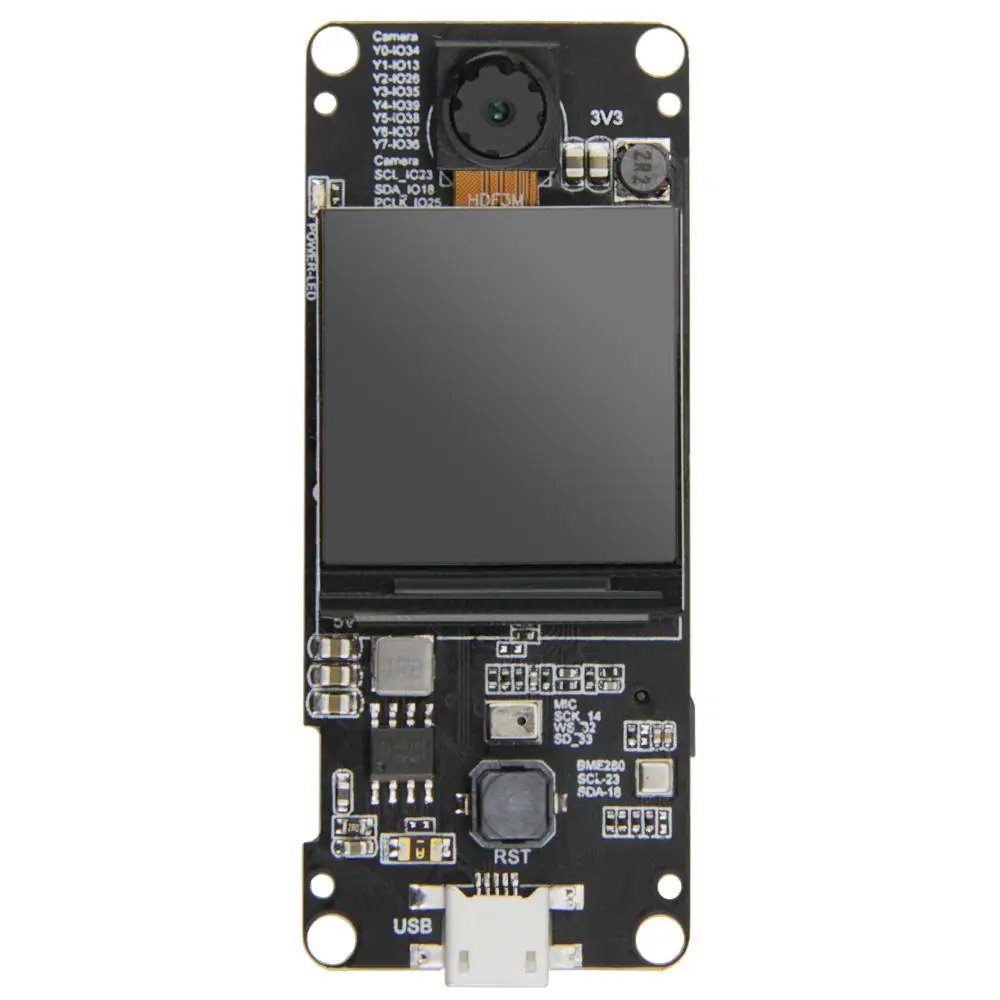 

T-Camera Plus ESP32-DOWDQ6 8MB SPRAM OV2640 Camera Module 1.3 Inch Display With Normal/Fish-eye Lens Camera Wifi bluetooth Board