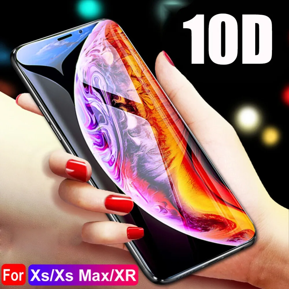 10D стекло на i phone 8 7 6 6s plus Защитное стекло для Apple IPhone X xr xs max Защитная пленка для экрана чехол на iPhone 10R 10 S 10
