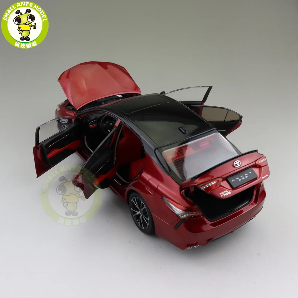 Новинка 1/18, Спортивная модель автомобиля Camry 8-го поколения, игрушки для детей, коллекция подарков, красный с черным верхом