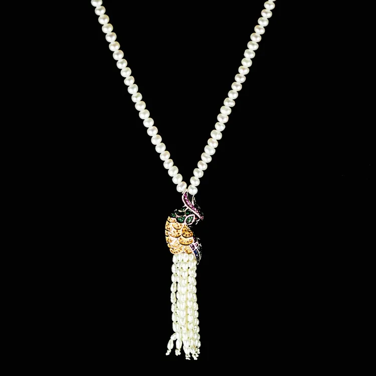 

Natural Pearl Allowance Fashion S925 Yin Gaoshi Necklace Pearl Sweater Chain