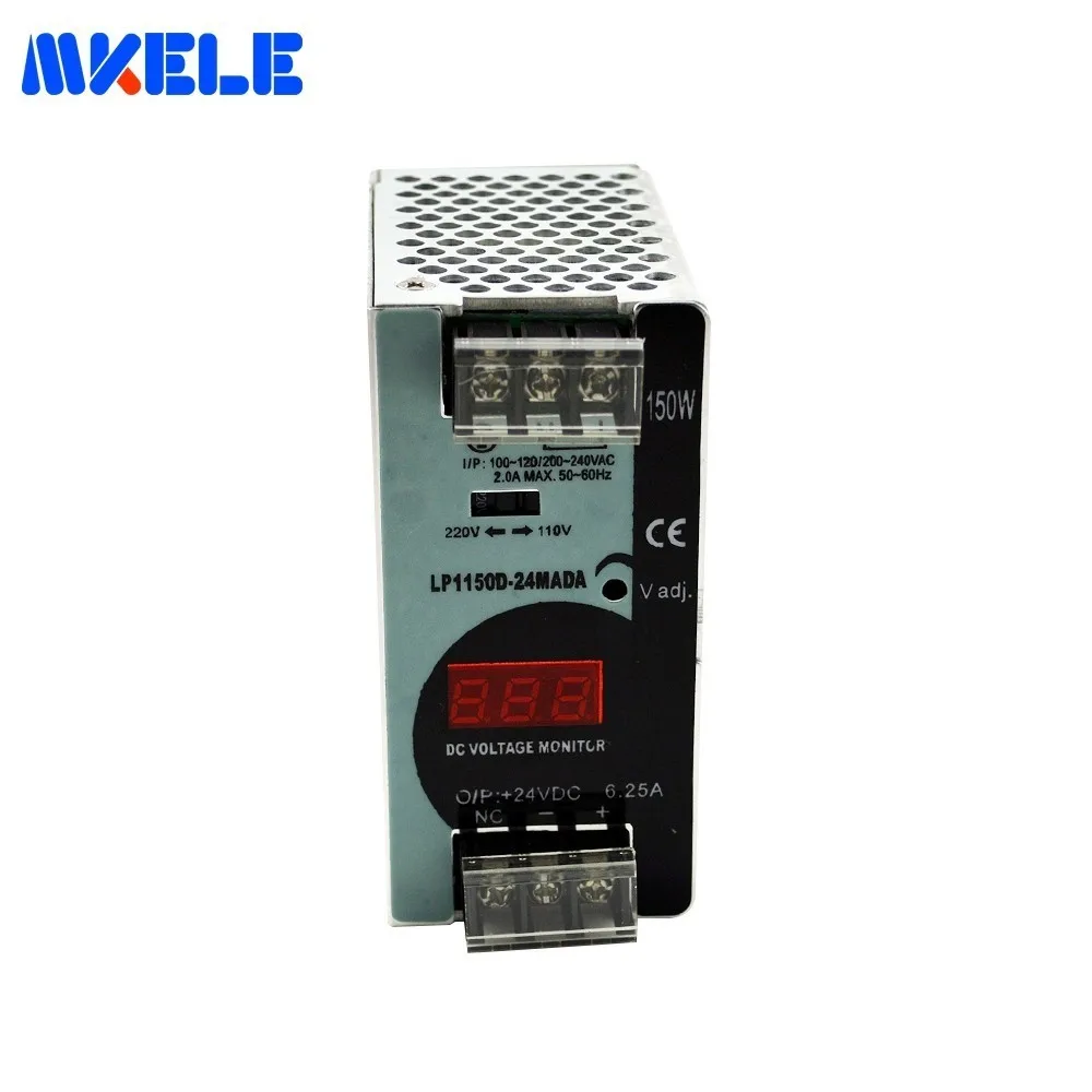 

150W 24V Mini Size Switching Power Supply 6.25A AC-DC Din Rail Power Supply With Digital Display LP-150-24 For LED Strip Light