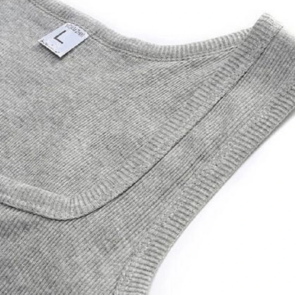 2020 Summer Plus Size Men Clothing Tank Tops Black White Gray Singlets Sleeveless Fitness Men Vest Casual Bodybuilding Vest New view 4