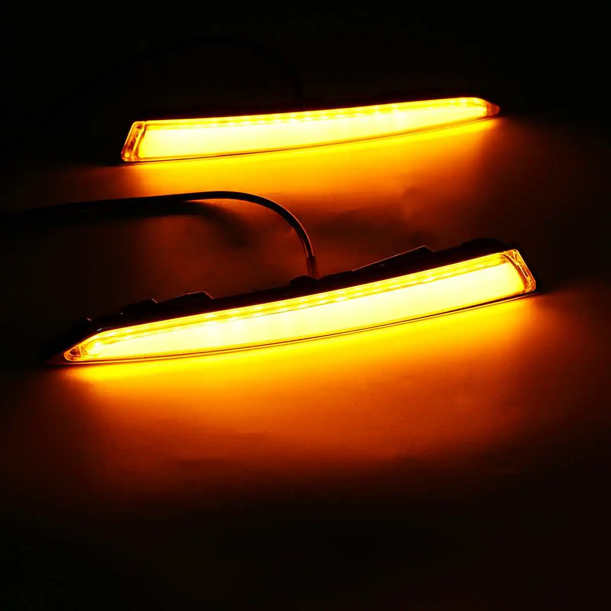  1Pair 12v Car Drl For Ford Escape Kuga 2013 2014 2015 2016 Yellow White Turn Signal Daytime Running - 33011956891