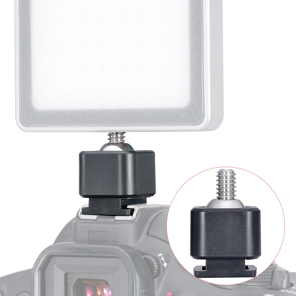 

130 degrees Mini Ballhead With 1/4 Inch Screw Camera Cold Shoe Mount Adjustable Ball Head for AL-M9 Video Light Monitor Camera