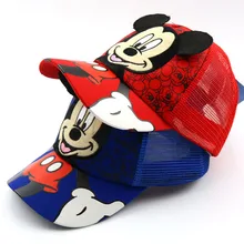 Novo adorável malha boné de beisebol crianças meninos meninas boné ajustável moda dos desenhos animados mickey minnie crianças snapback chapéu osso masculino(China)