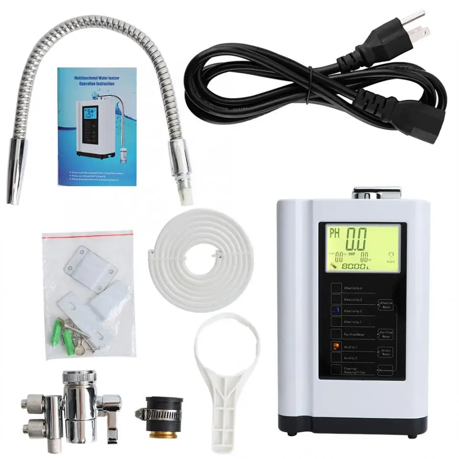 

9000ml Water Lonizer Purification Filter LCD Control PH 3.5-10.5 Alkaline Acid Machine Tool