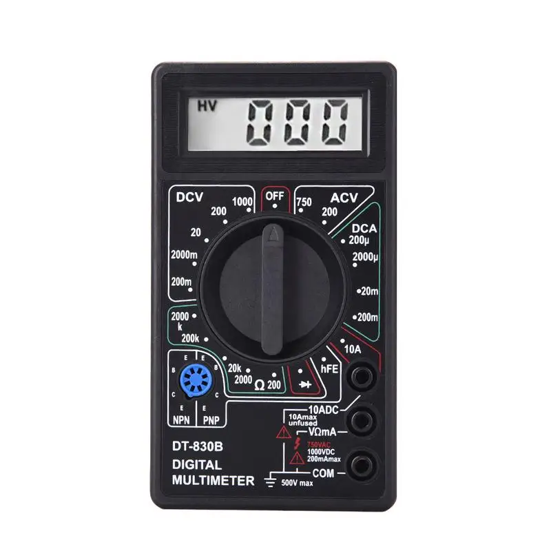 

DT-830B LCD Digital Yellow Voltmeter Ohmmeter Ammeter Multimeter Handheld Tester DT830B AC DC home tester #30