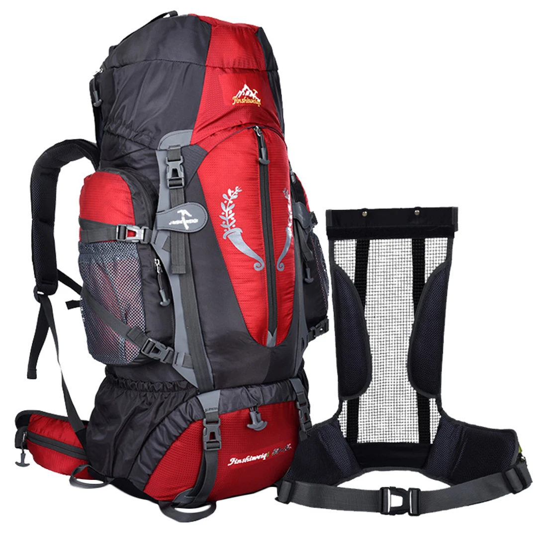 

New Arrival 85L Internal Frame Travelling Bag Pack Waterproof Backpack For Hiking Camping Backpack Rucksack - Black