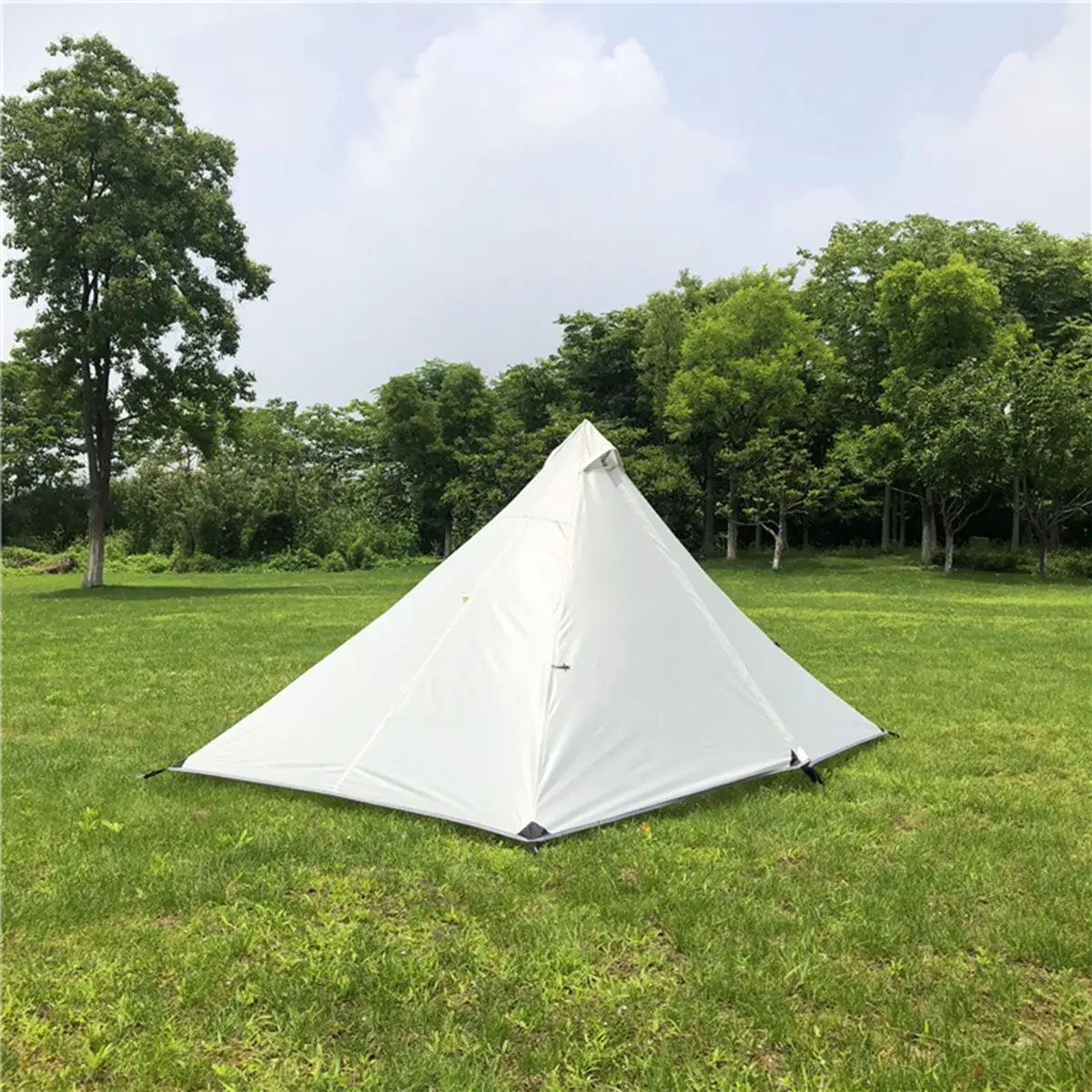 210T Oudoor Person Pyramid Tent Rodless Backpacking Waterproof