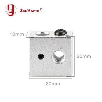 

10Pcs Reprap Makerbot MK7 MK8 Aluminium Heater Block For Print Head Hot End Heating Block 20*20*10 20x20x10 mm For 3D Printer