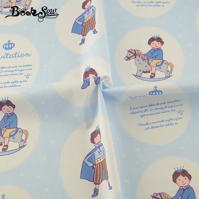 Booksew хлопок саржа синий текстиль Скрапбукинг лоскутное DIY Материал пошив ткани Ткани Краситель мультфильм принц стиль Tecidos