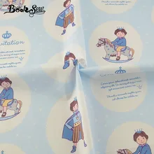 Booksew хлопок саржа синий текстиль Скрапбукинг лоскутное DIY Материал пошив ткани Ткани Краситель мультфильм принц стиль Tecidos